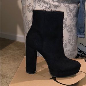Black heeled booties